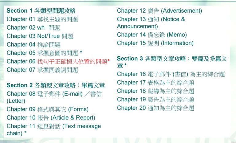 TOEIC多益金色證書 實力養成班 文法(下) +閱讀 20堂課