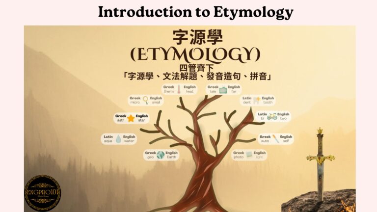 字源學導讀團體課(Introduction to Etymology)(50分$300元)